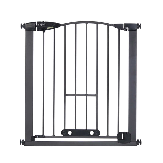 North States MyPet Wide Deco EasyPass Pet Gate with Auto Close 5442 1.75 x 29.75-40.5 x 31 For Pet With Love