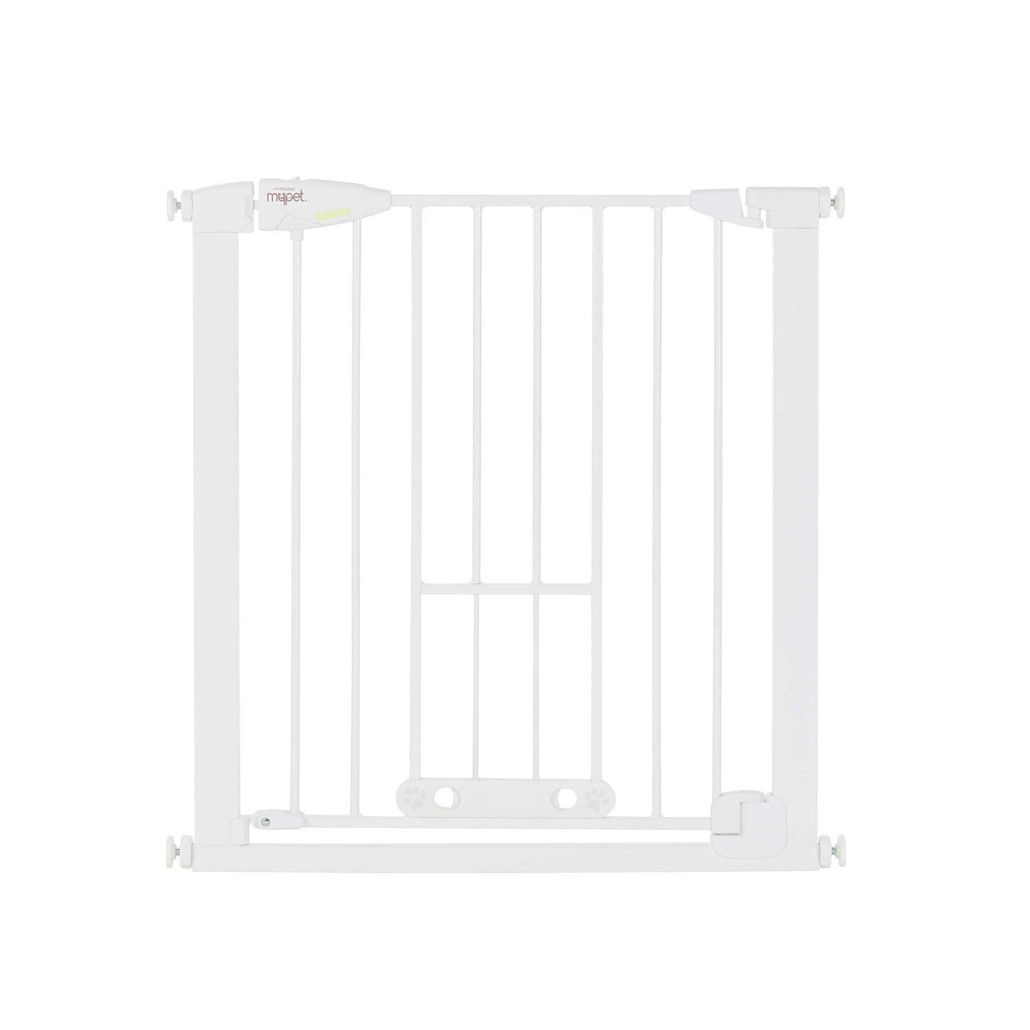 North States MyPet Wide Walk Thru EasyPass Pet Gate with Auto Close 5452 1.75 x 29.75-40.5 x 30 For Pet With Love