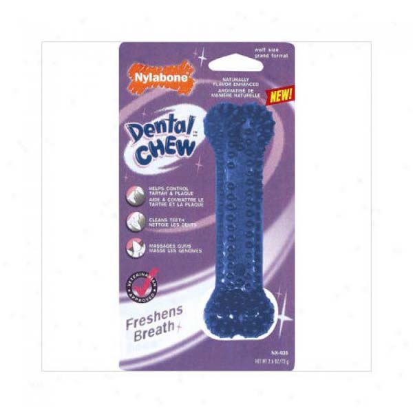 Nylabone Dog Dental Chew Bone Blue 5 x 1.75 x 1.75 For Pet With Love