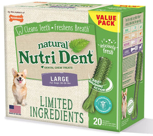 Nylabone Natural Nutri Dent Fresh Breath Limited Ingredients Large Dog Chews For Pet With Love