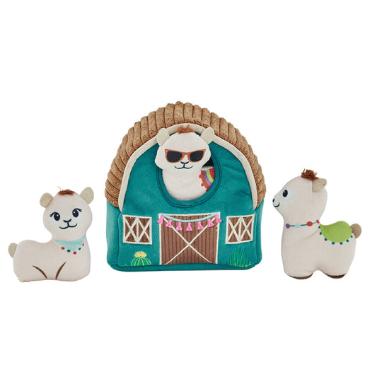 Outward Hound Hide A Llama Plush Dog Toy Teal 6.75 x 4 x 6 For Pet With Love
