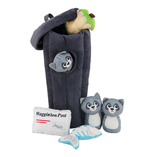 Outward Hound Hide A Raccoon Plush Dog Toy Black 7.10 x 7.10 x 12.6 For Pet With Love
