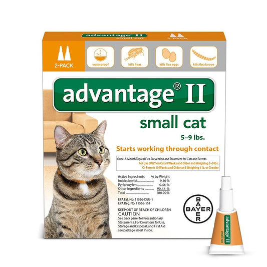 Advantage Flea Control for Cats 1-9 lbs 2 Month Supply For Pet With Love