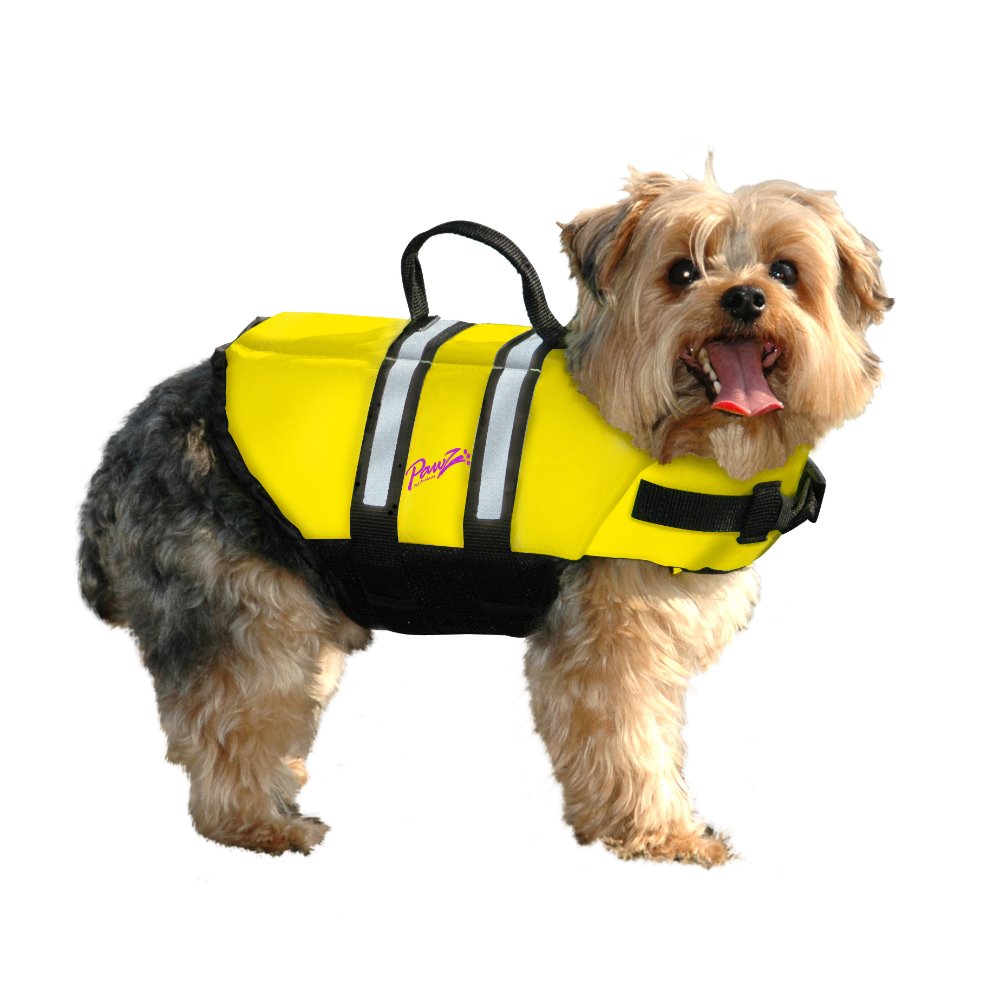 Pawz Pet Products Nylon Dog Life Jacket Extra Large Yellow For Pet With Love