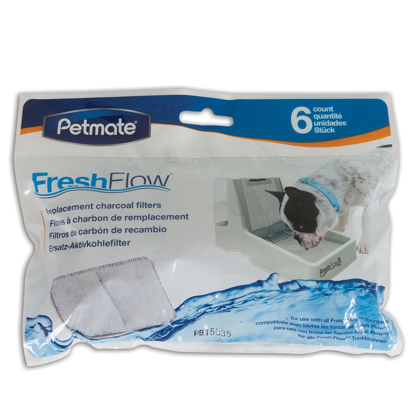 Petmate Fresh Flow Replacement Filter 6 count 8.25 x 0.62 x 6.12 For Pet With Love
