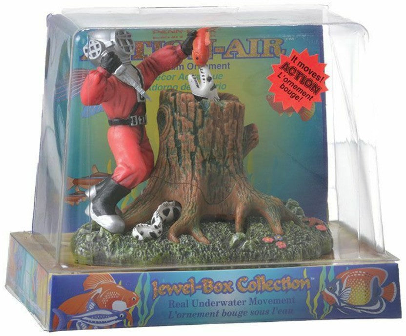 Penn Plax Action Air Diver with Eel Aquarium Ornament For Pet With Love