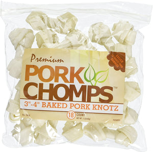 Pork Chomps Baked Knot Bones 3-4 For Pet With Love