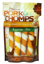 Load image into Gallery viewer, Pork Chomps Twists Peanut Butter Flavor Large For Pet With Love

