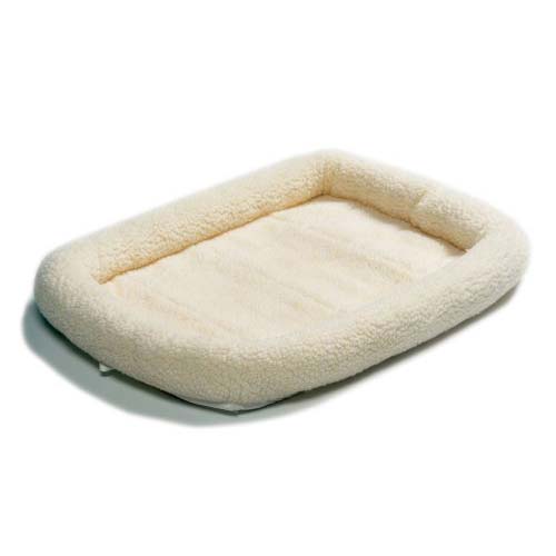 Midwest Quiet Time Fleece Dog Crate Bed White 24 x 18 For Pet With Love