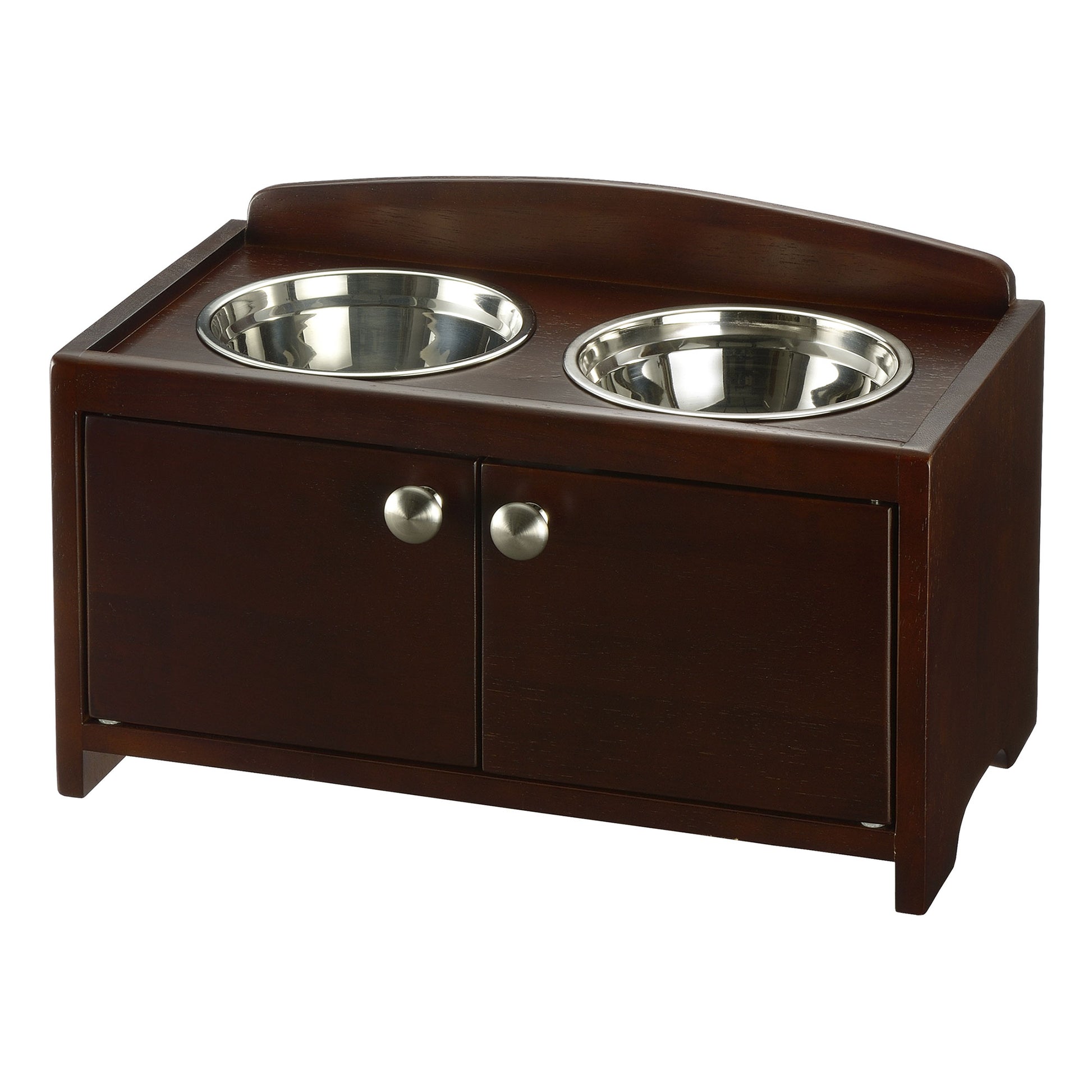 Richell Elegant Wooden Pet Feeder Medium Dark Brown 18.3 x 10.6 x 11.2 For Pet With Love