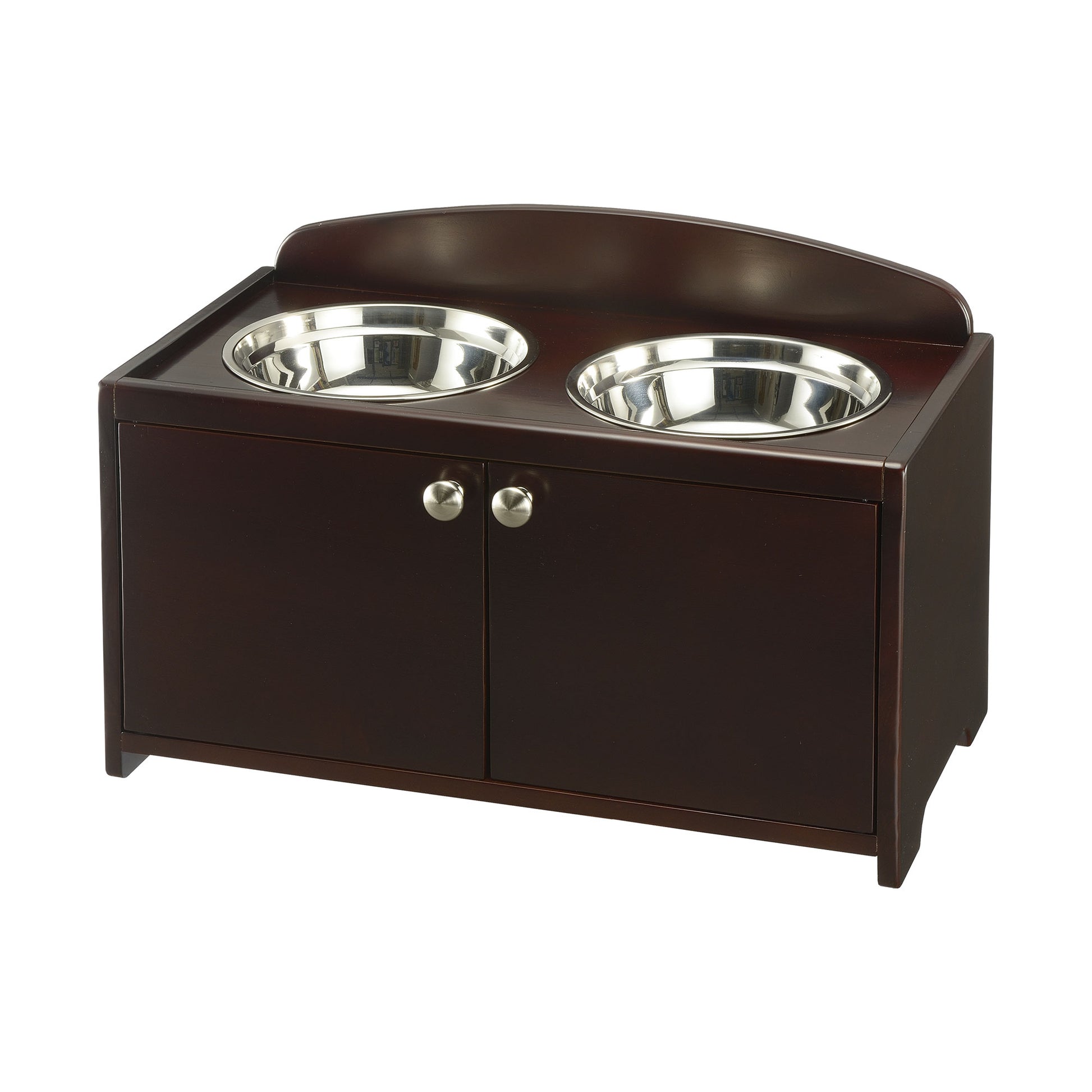 Richell Elegant Wooden Pet Feeder Large Dark Brown 23.8 x 13.4 x 15.4 For Pet With Love
