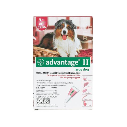 Advantage Flea Control for Dogs and Puppies 21-55 lbs 4 Month Supply For Pet With Love