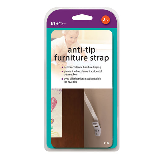 Kidco Anti-Tip Furniture Straps 2 pack White For Pet With Love