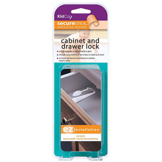Kidco Adhesive Mount Cabinet and Drawer Lock 3 pack White For Pet With Love