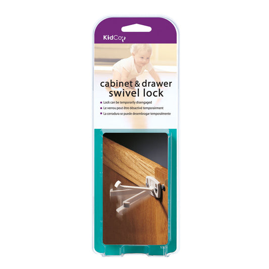 Kidco Swivel Cabinet and Drawer Locks 1 pack White For Pet With Love