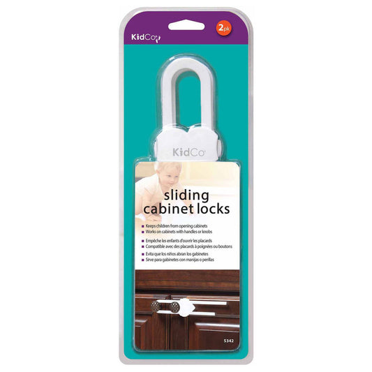 Kidco Sliding Cabinet and Drawer Lock 2 pack White For Pet With Love