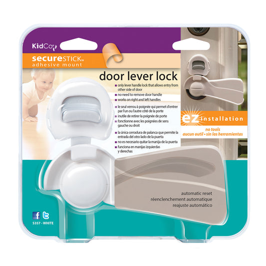 Kidco Door Lever Lock White For Pet With Love
