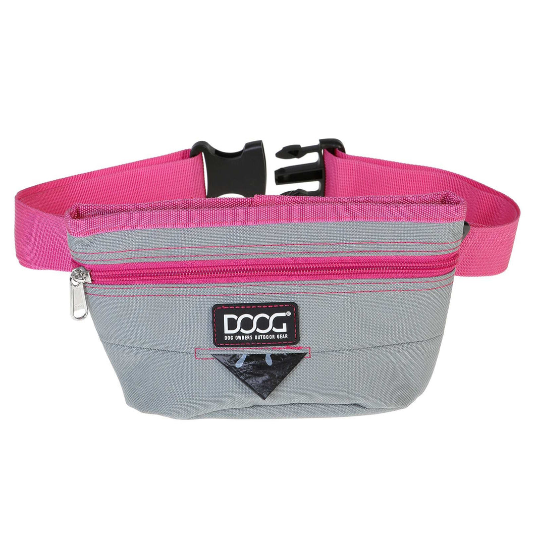 DOOG Treat and Training Pouch with Hinge Closure Large Grey/Pink 2.78 x 7.87 x 4.72