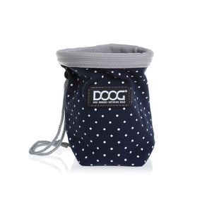 DOOG Treat and Training Pouch Small Navy/White Polka Dot 4.5 x 4.5 x 5.5