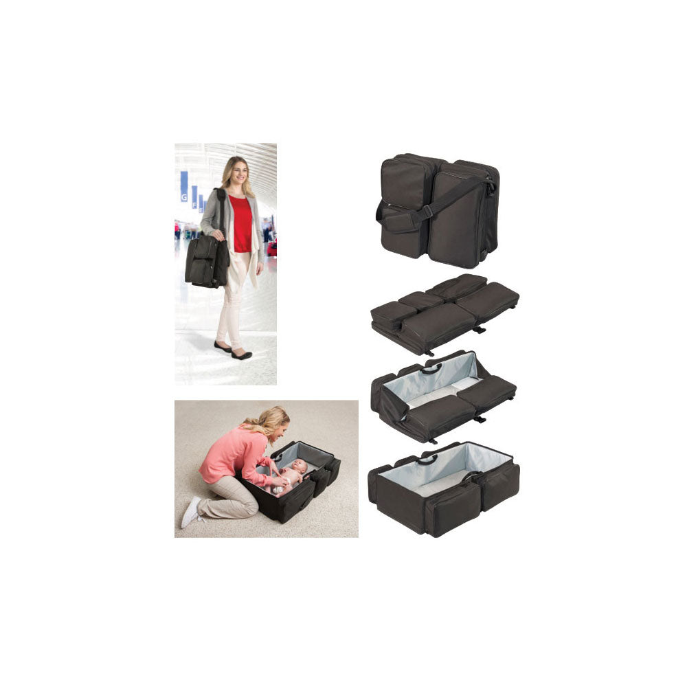 Kidco DiaperPod Travel Bag with Resting Station for Baby Black 18 x 29.5 x 8.5