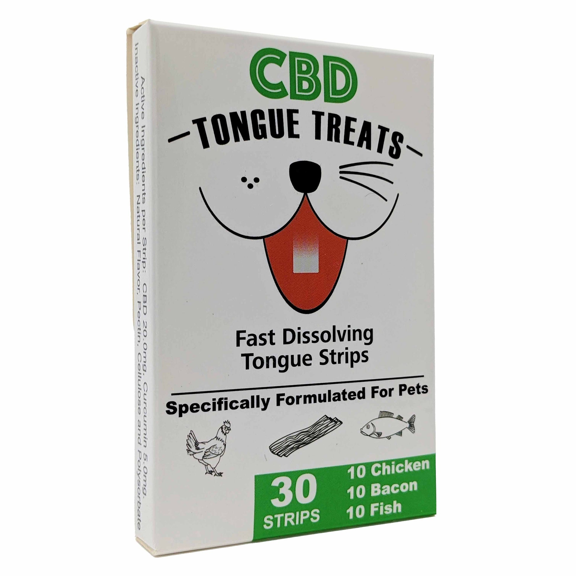 Tongue Treats Pet CBD Strip Treat 30 Strip Variety Pack White For Pet With Love