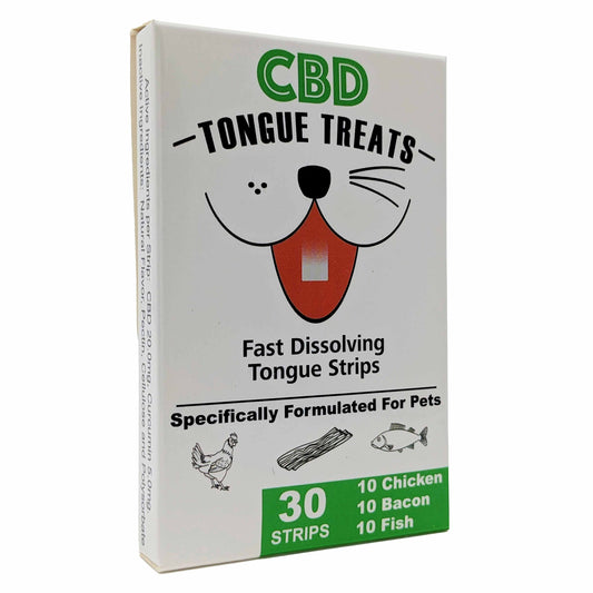 Tongue Treats Pet CBD Strip Treat 30 Strip Variety Pack White For Pet With Love