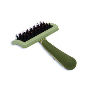 Coastal Pet Products Safari Nylon Coated Tip Dog Brush for Shorthaired Breeds Green 6.75 x 4 x 1