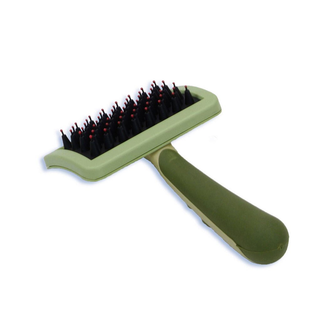 Coastal Pet Products Safari Nylon Coated Tip Dog Brush for Shorthaired Breeds Green 6.75 x 4 x 1