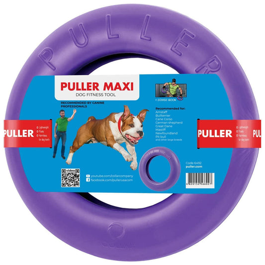 PULLER Maxi - Outdoor Dog Ring Toy - Fetch Toy and Tug-of-War Dog Toy for Large Breeds For Pet With Love