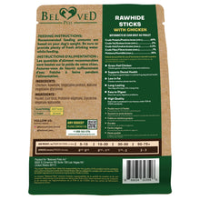 Load image into Gallery viewer, Beloved Pets Rawhide Sticks Wrapped with Chicken Natural Dog Treats 10.6 Oz
