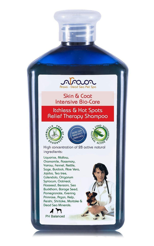 Arava Natural Medicated Anti Yeast Anti Itch Dog Shampoo 400ml (13.5 fl oz) For Pet With Love