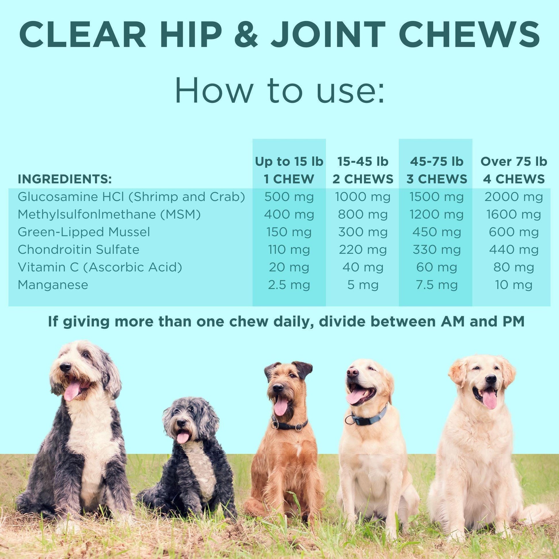 Clear Probiotics Hip & Joint Support Supplement for Dogs * 60 Count For Pet With Love