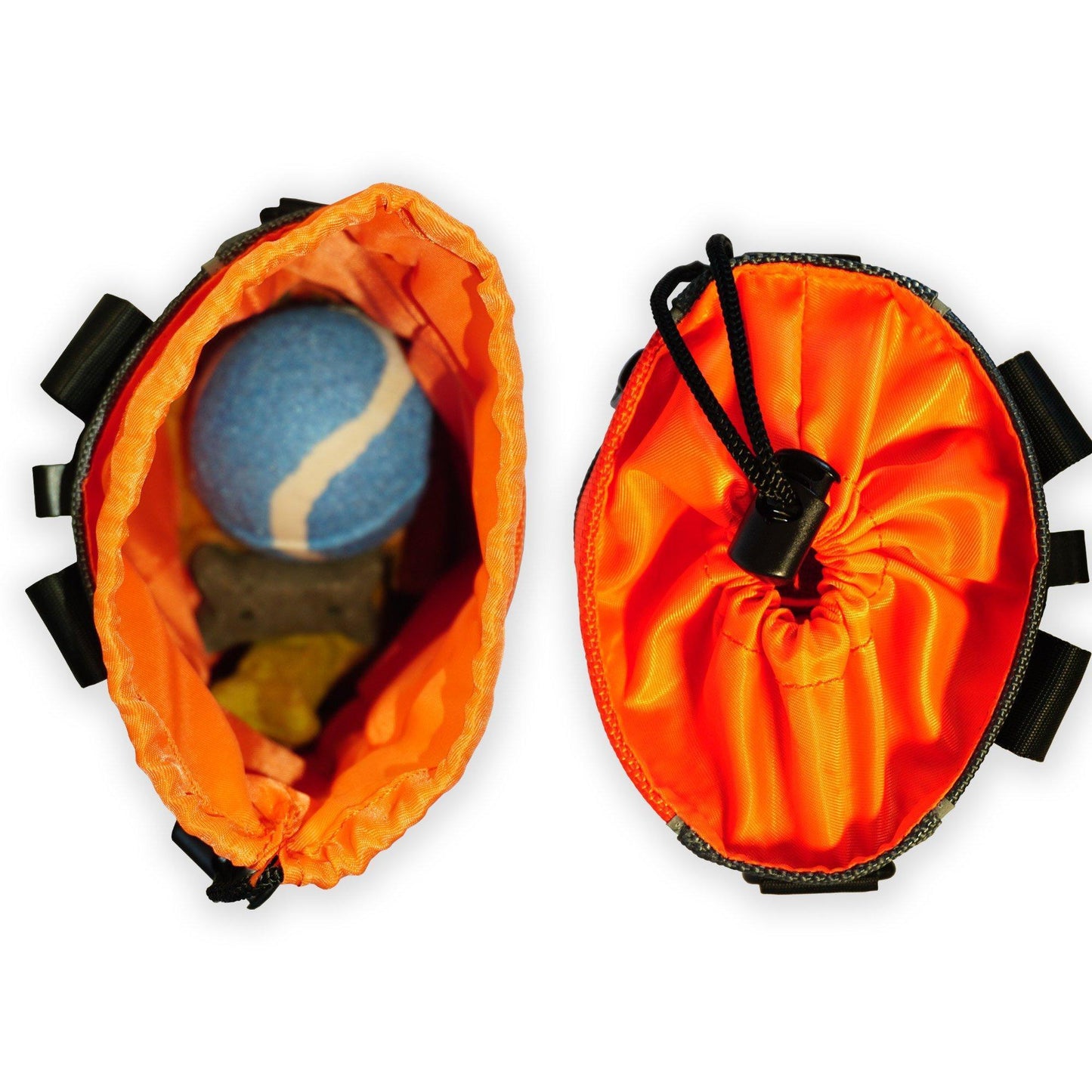 SafetyPUP XD HiVis Dog Treat Bag with Poop Bag Dispenser and Secure Pouch Closure (Orange) For Pet With Love
