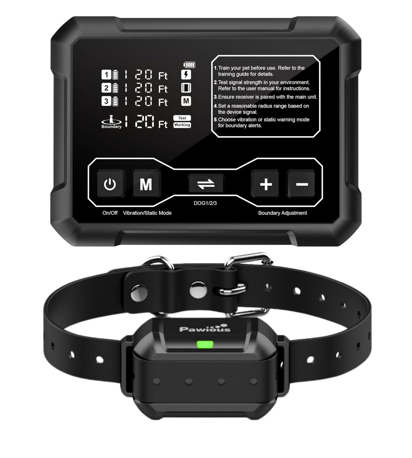 PAWIOUS Wireless High Precision Dog Containment System for Up to 1 Acre For Pet With Love