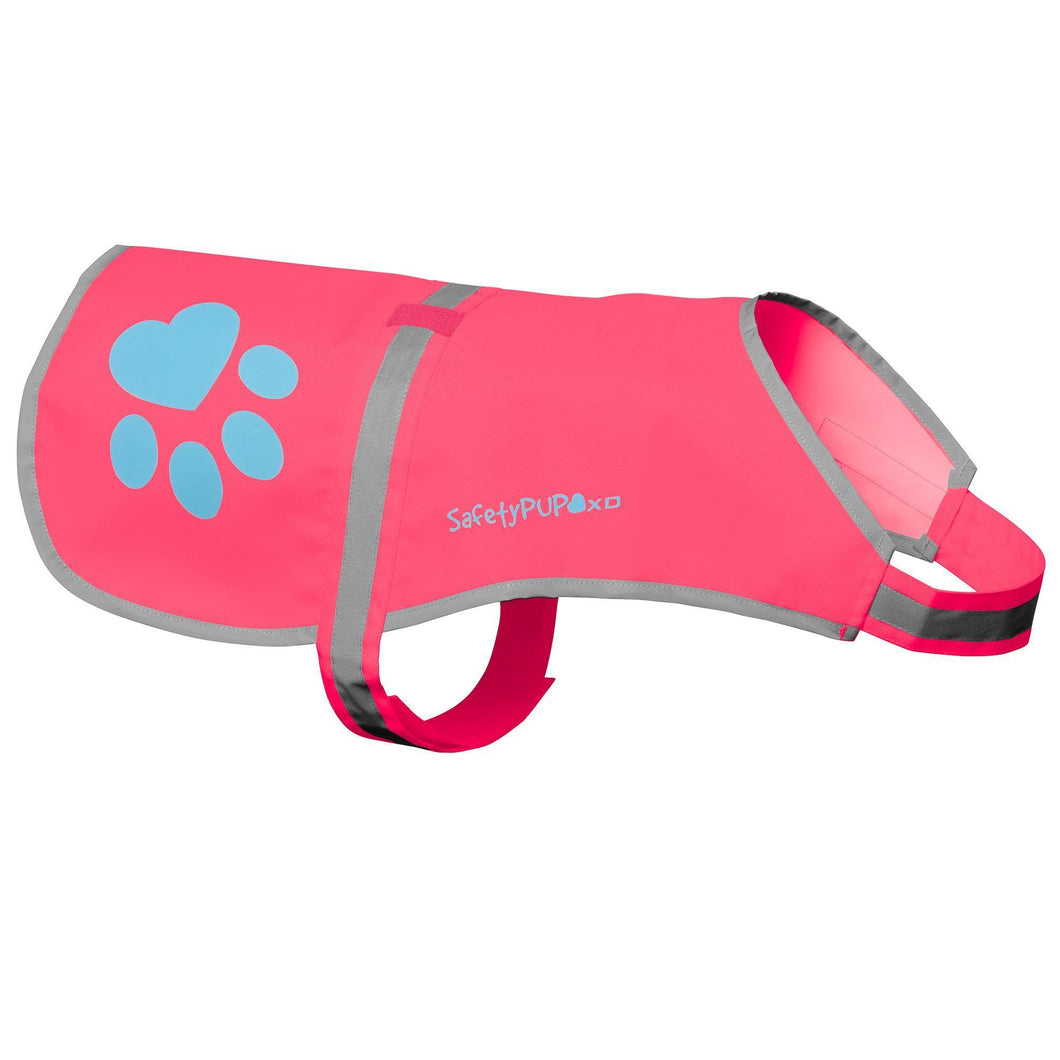 SafetyPUP XD Urban Dog Reflective Vest - XSMALL - Pink - Fits Dogs 14lbs - 22 lbs