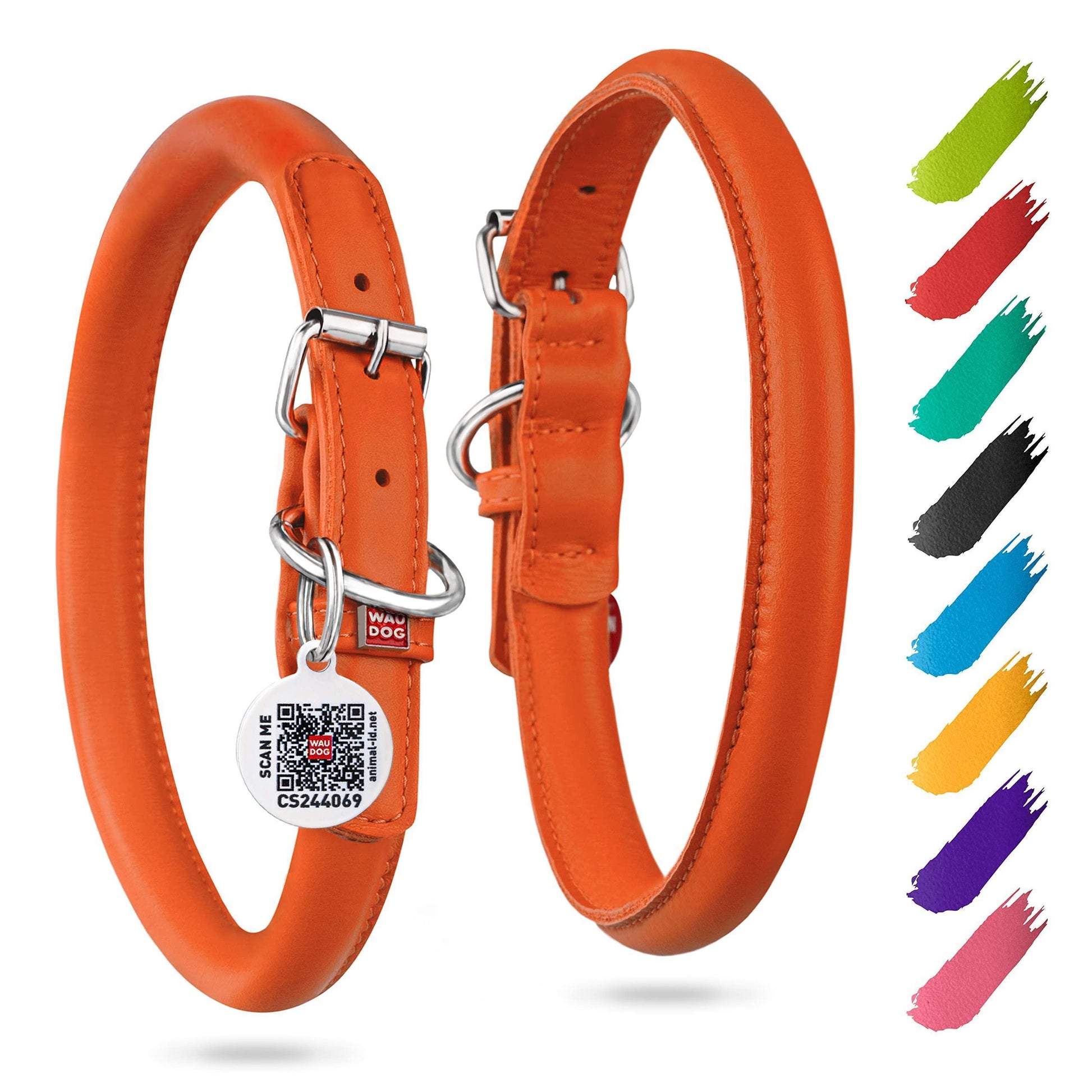 WAUDOG Ultra Soft Rolled Leather Dog Collar for Small Dogs   Soft Padded Dog For Pet With Love