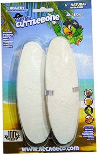 AE Cage Company Captain Cuttlebone Natural Flavored Cuttlebone 6 Long