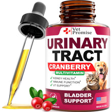 Load image into Gallery viewer, Vet Promise Cranberry UTI Drops Advanced Bladder &amp; Kidney Health Supplement for Cats &amp; Dogs 2 Oz
