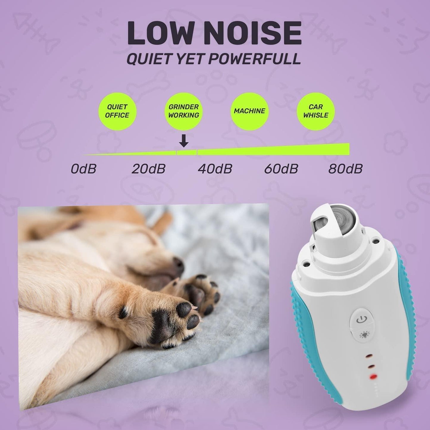 BRINGERPET Dog Nail Grinder (Blue) For Pet With Love