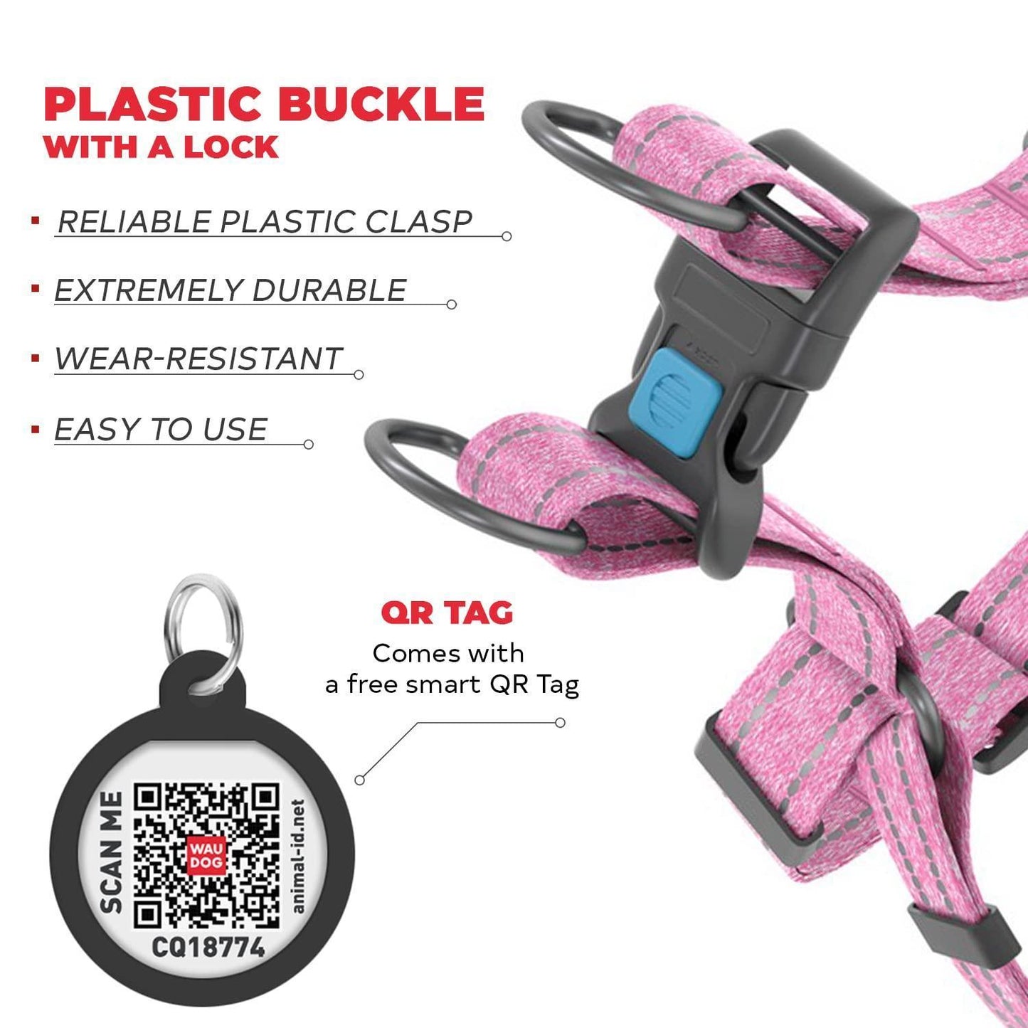 WAUDOG Re Cotton Dog Harness Eco Friendly Dog Harness for Small Dogs Medium & For Pet With Love