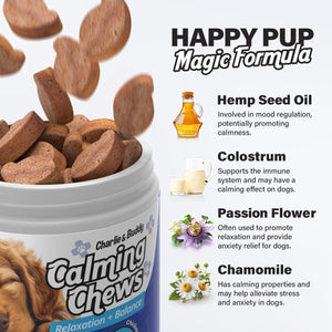 Charlie and Buddy Anxiety Relief Calming Chews for Dogs 90 Chews