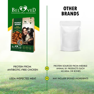 Beloved Pets Peanut Butter Bones with Cranberry Rawhide Free Dog Treats 10.6 Oz