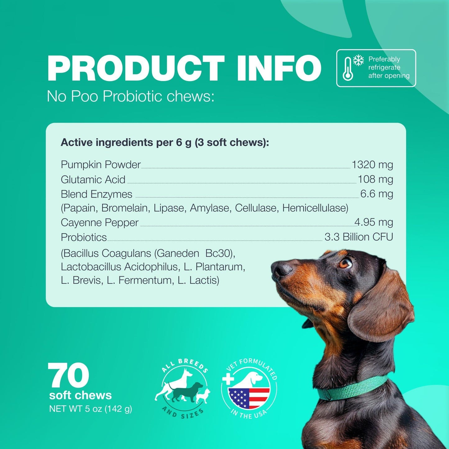 CHEWIA NO POO Coprophagia Deterrent for Dogs Duck Flavor Travel Pack 5 Oz For Pet With Love