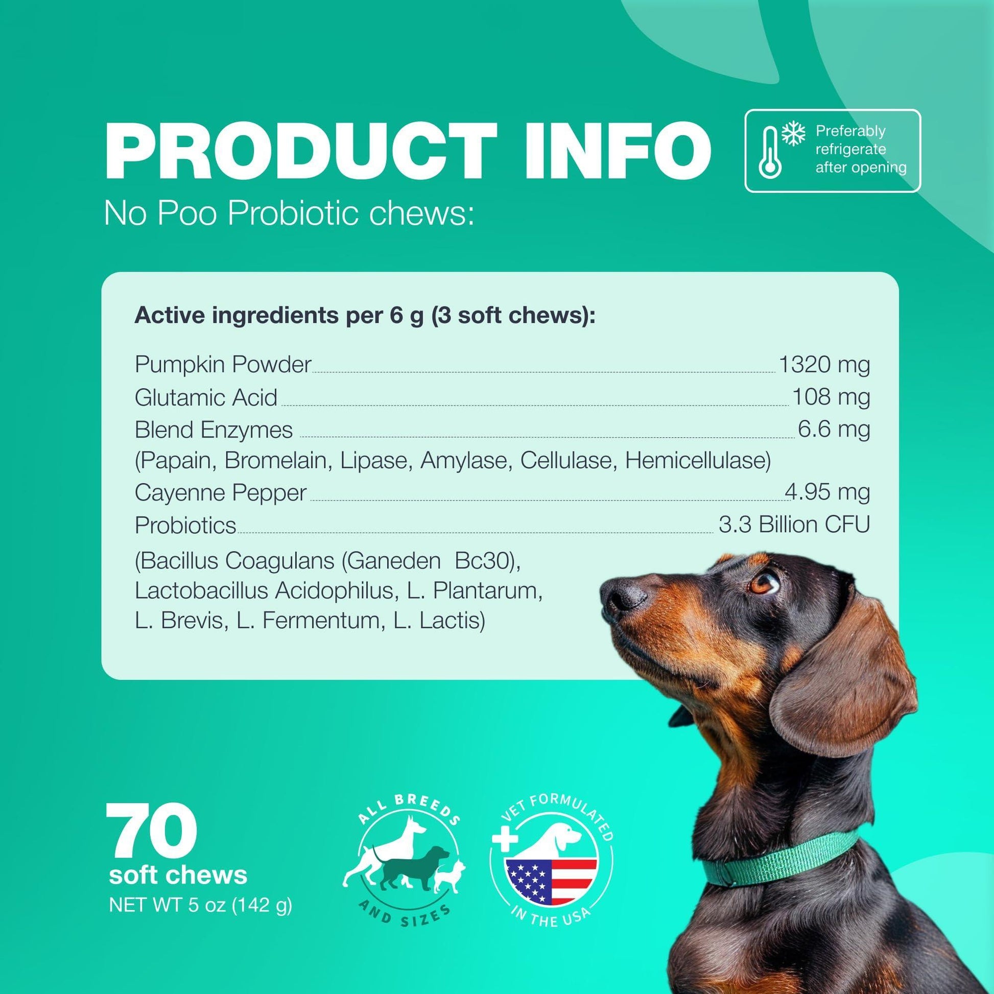 CHEWIA NO POO Coprophagia Deterrent for Dogs Duck Flavor Travel Pack 5 Oz For Pet With Love