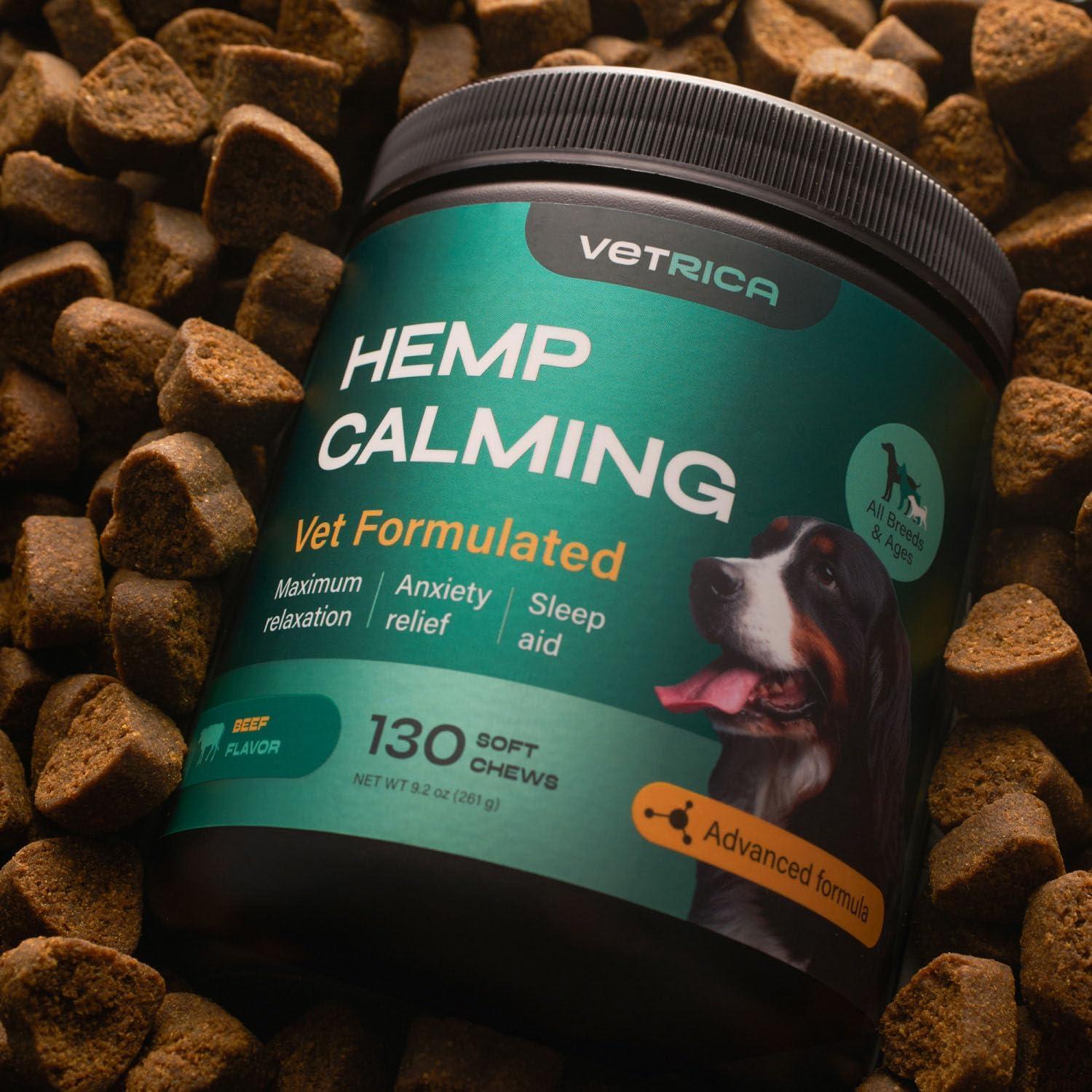 VETRICA Calming Chews for Dogs Anxiety Relief 130 Chews For Pet With Love