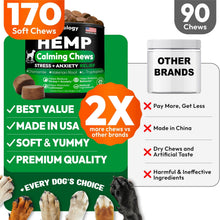 Load image into Gallery viewer, Hemp Calming Chews for Dogs   170 Dog Calming Chews   Anxiety Relief Treats
