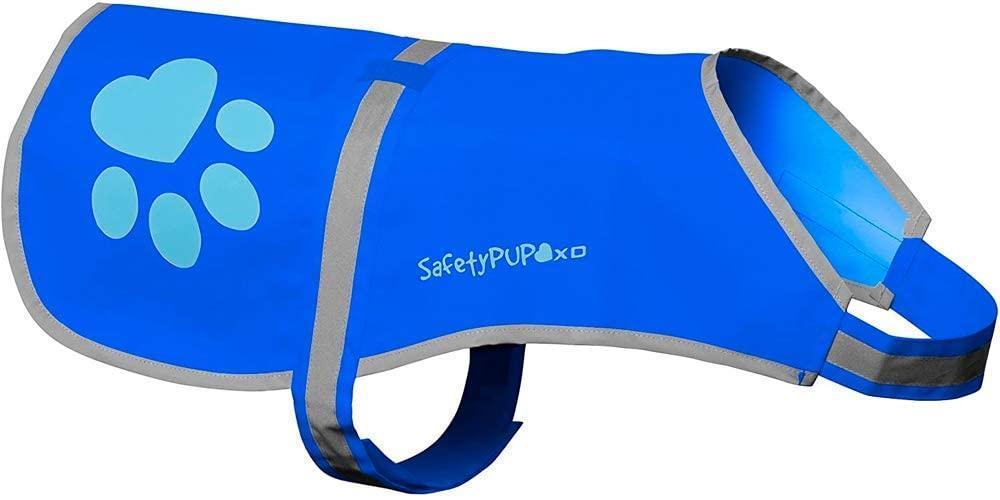 SafetyPUP XD Urban Dog Reflective Vest - MEDIUM - Blue - Fits Dogs 35lbs - 60lbs