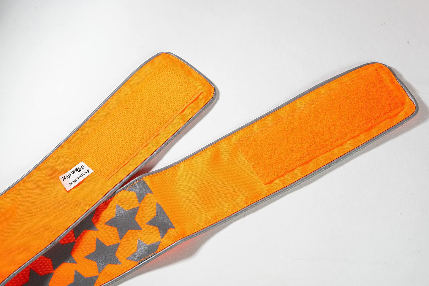 SafetyPUP XD Reflective HiVis Dog Collar. Fluorescent Blaze Orange XLARGE For Pet With Love