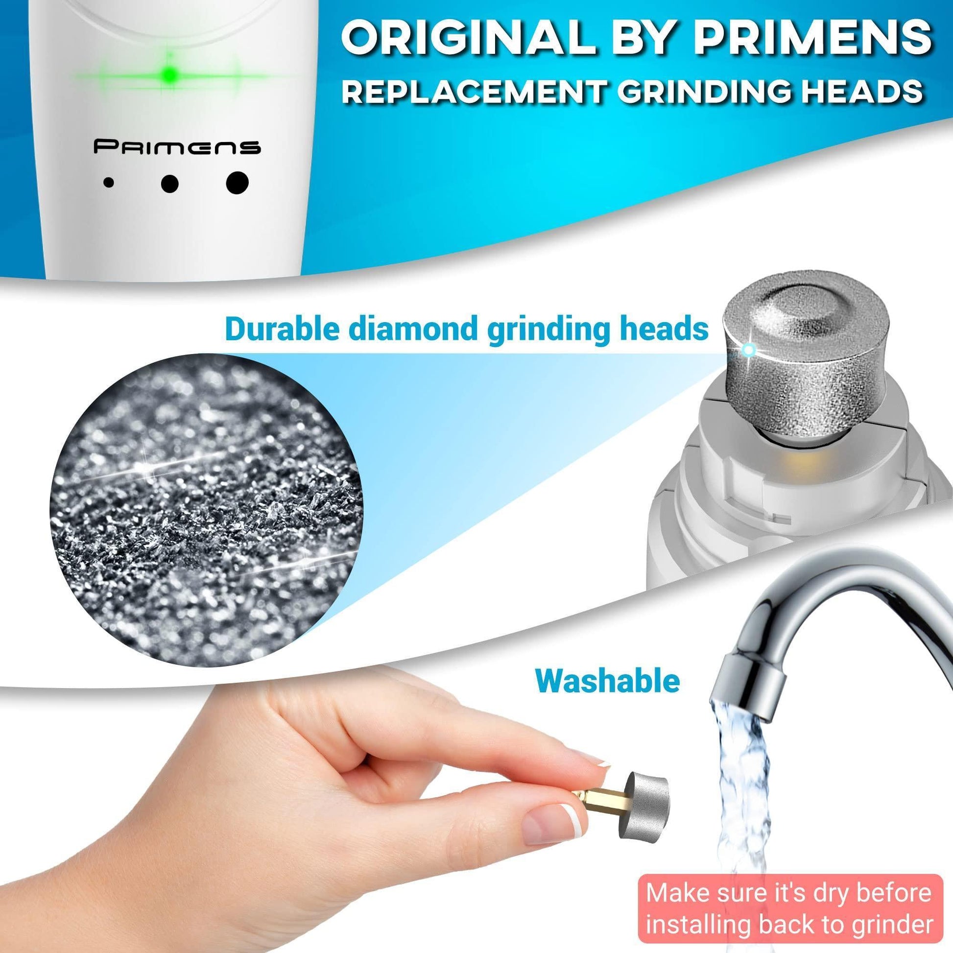 PRIMENS Professional Dog Nail Grinder Replacement Head (Pack of 3 Bits) For Pet With Love