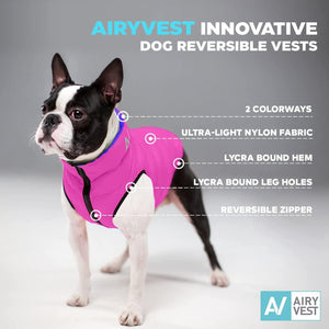AiryVest Lightweight Reversible Winter Dog Jacket - XSMALL - Pink/Purple
